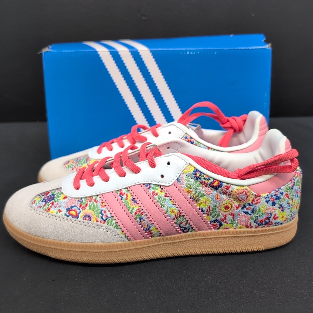 Adidas Samba OG x Liberty London Shoes Sneakers US 7 Pink Grey White JI0280 - Picture 2 of 13